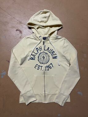 Women’s Ralph Lauren Polo Jeans Co Pale Yellow Zip Hoodie Small